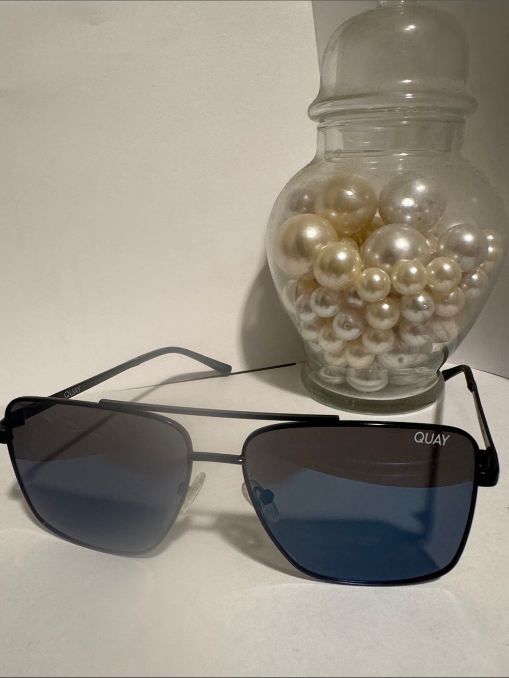 Quay Australia Black Frame Sunglasses with Blue Gradient Lenses